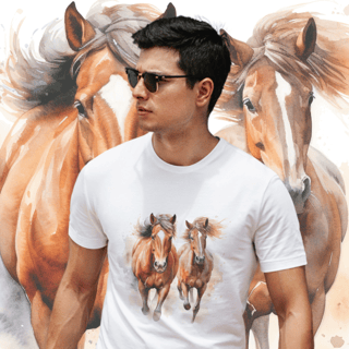 T-Shirt Quality Unissex Cavalos