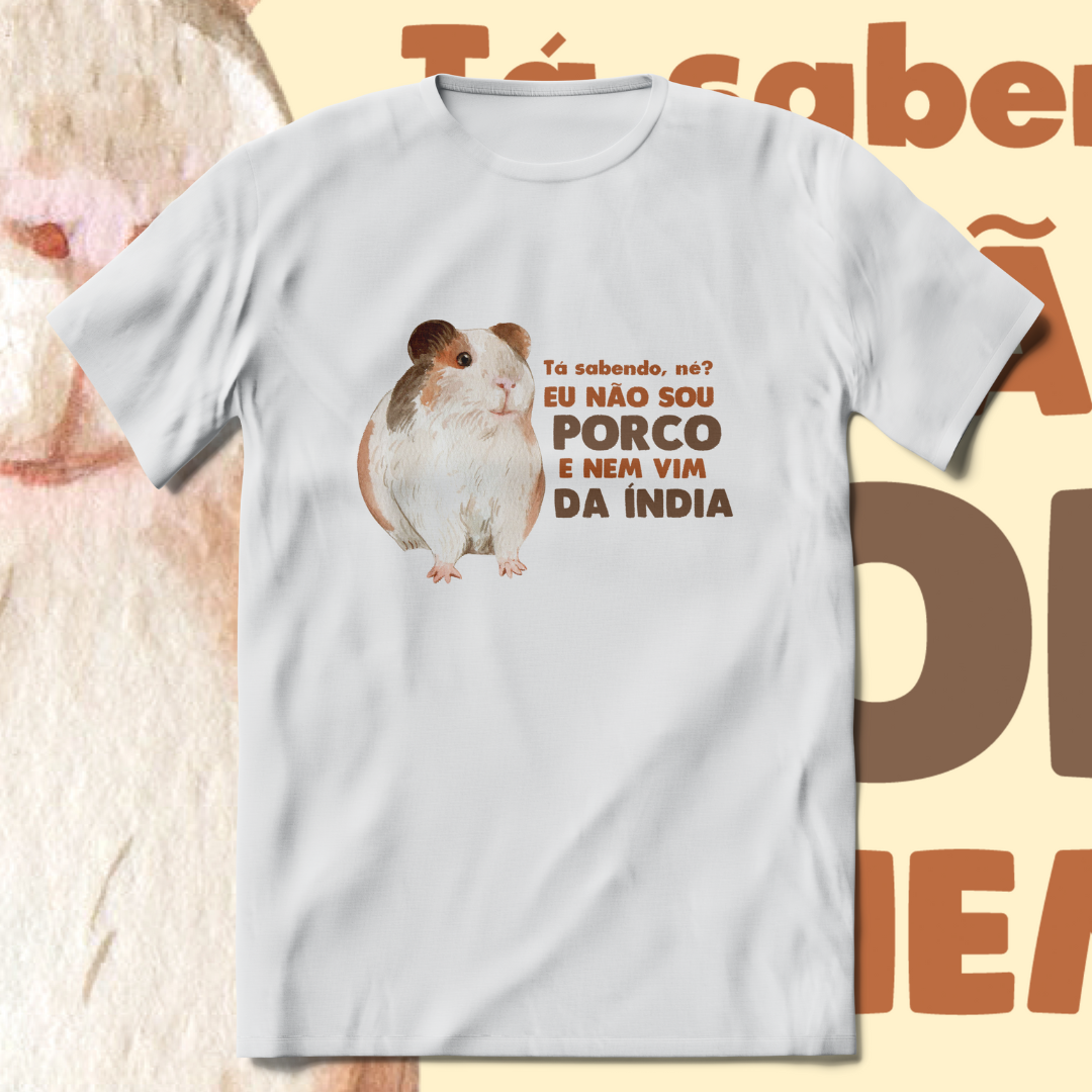 T-Shirt Quality Unissex | Porquinho-da-índia que não é porco e nem veio da Índia