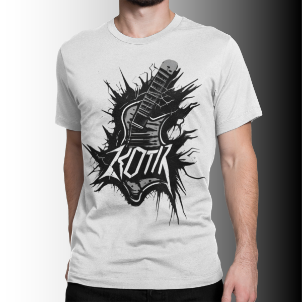 Nome do produto: Camiseta Estampa Guitarra do Rock Grafite