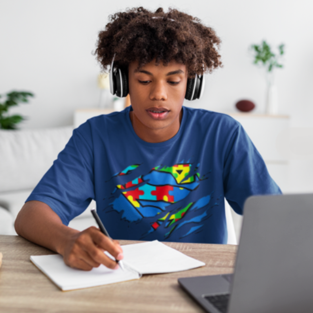 Nome do produto: CAMISETA INFANTIL AUTISMO SUPER PODER (10 a 14 anos)