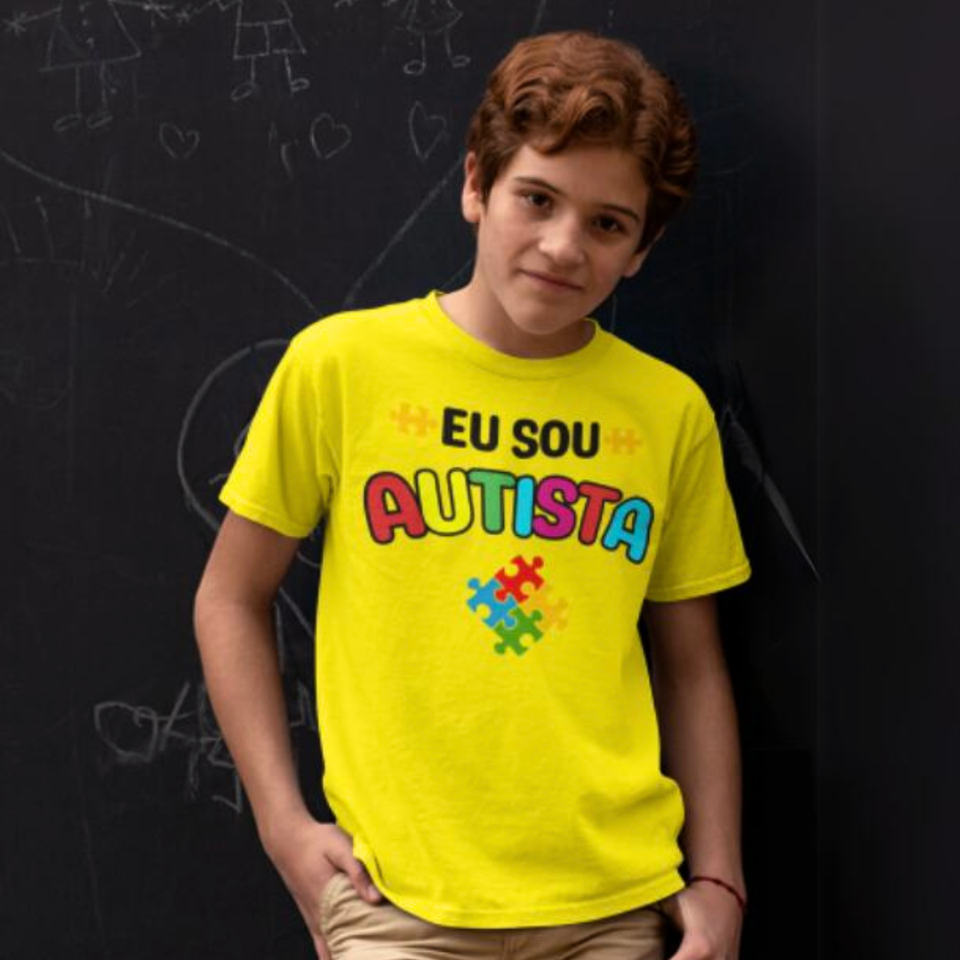Nome do produto: CAMISETA INFANTIL EU SOU AUTISTA (10 a 14 anos)