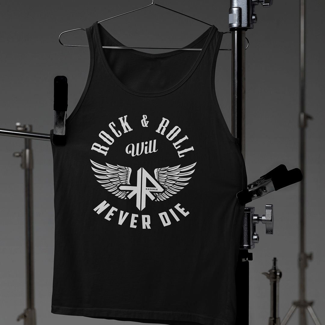 Nome do produto: REGATA KASHMIR ROCK & ROLL WILL NEVER DIE