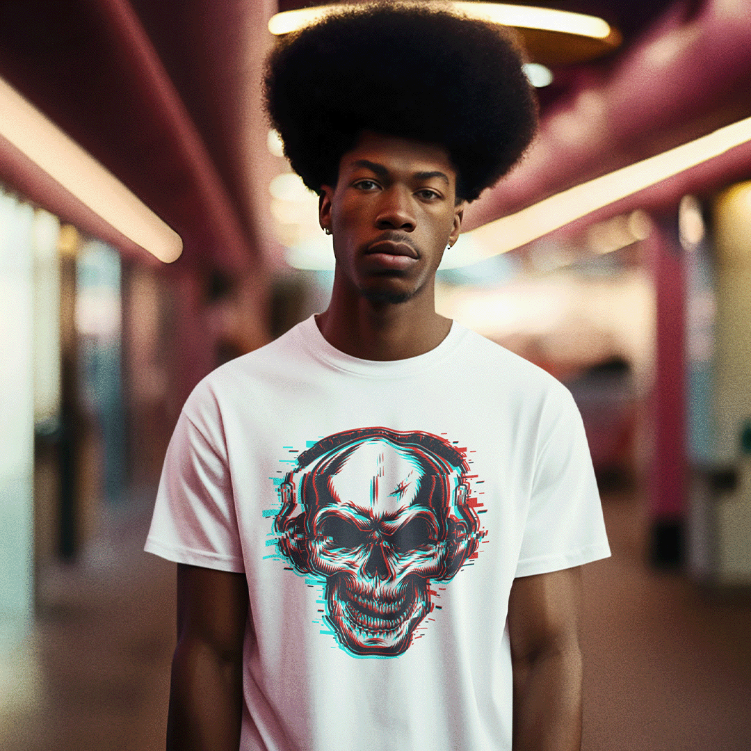 Nome do produto: CAMISETA CAVEIRA DE HEADPHONE