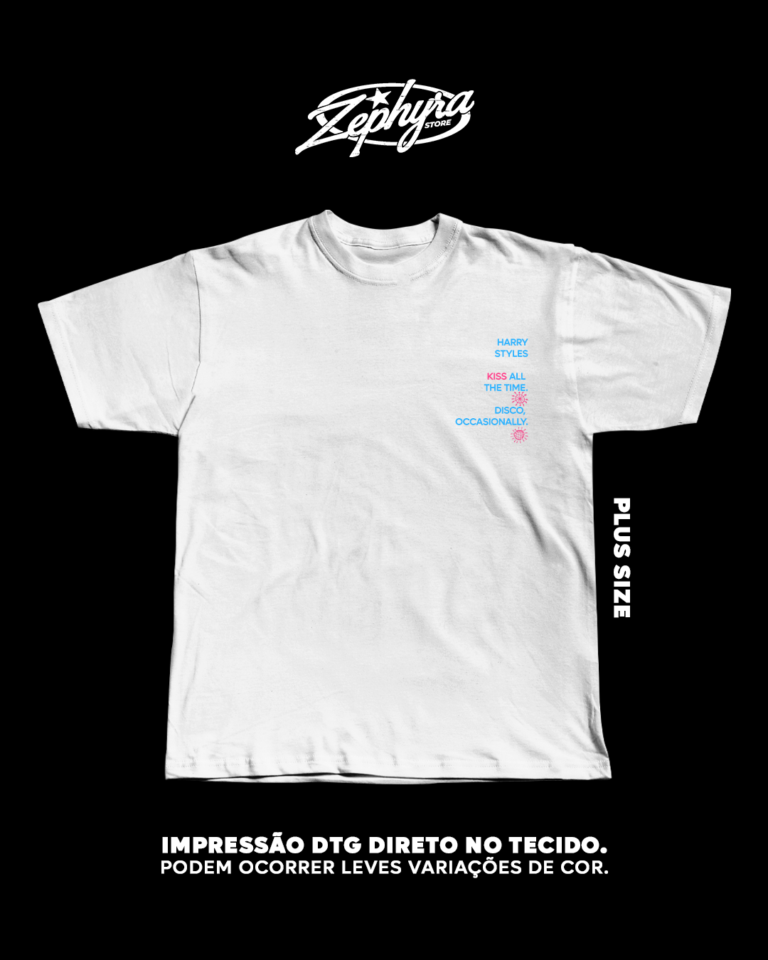 Nome do produto: Plus Size - Harry Styles - Kiss  | Frente - Verso