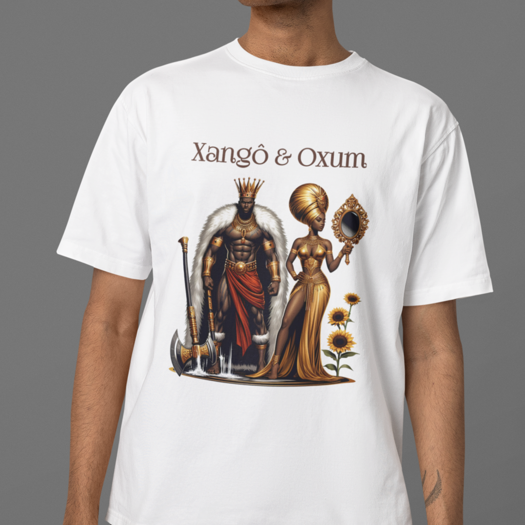 Nome do produto: Camiseta Xangô e Oxum