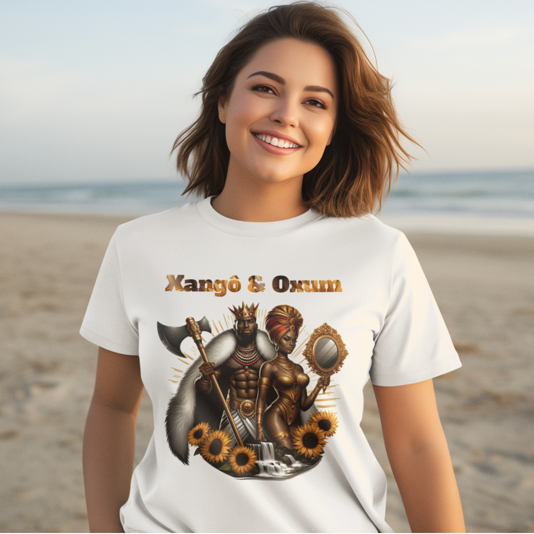 Nome do produto: Camiseta Xangô e Oxum