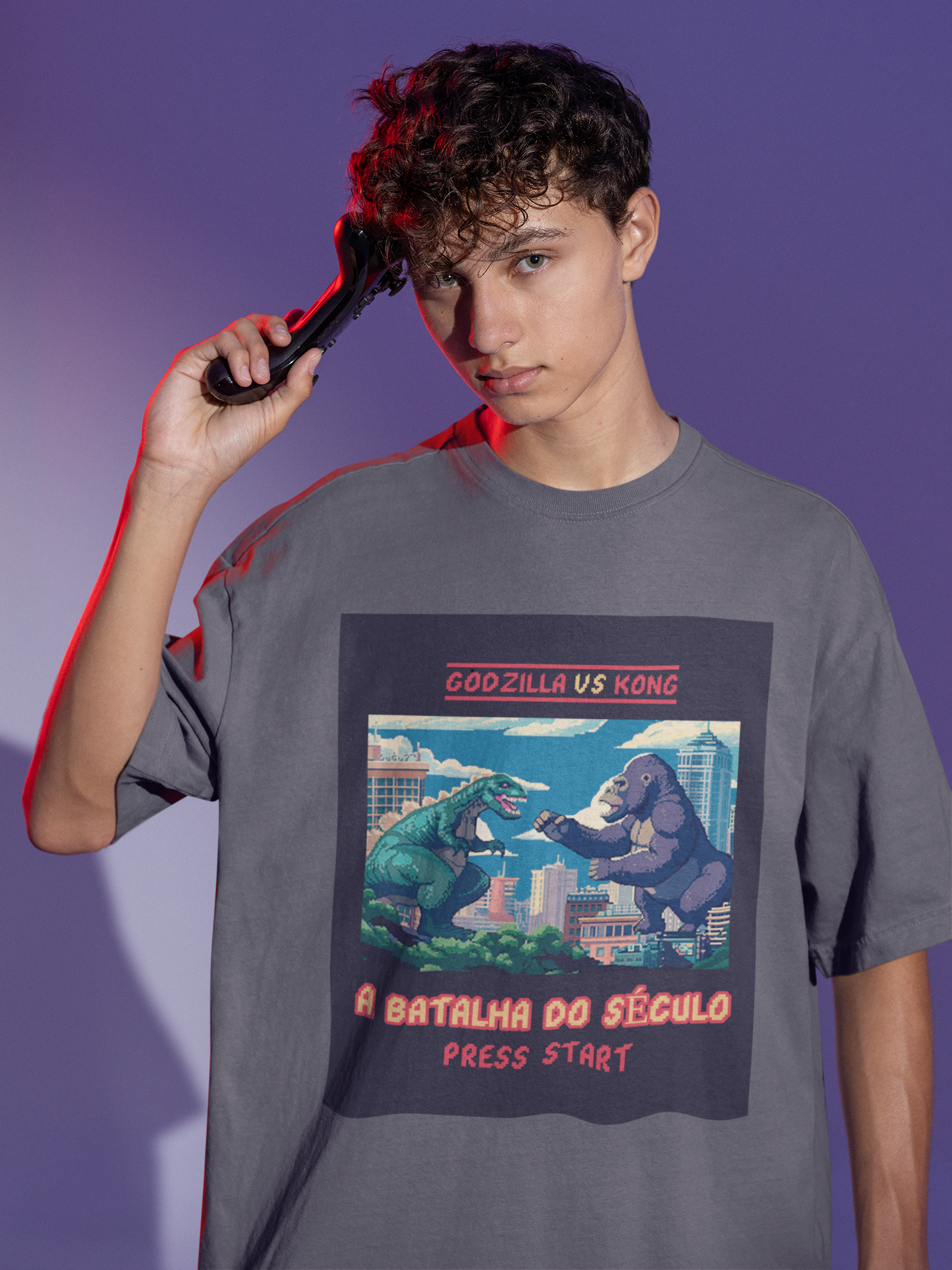 Nome do produto: CAMISETA ESTONADA GODZILLA VS KONG HD