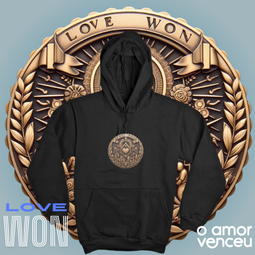 Moletom Canguru Medalha Love Won