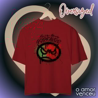 Camiseta Oversized Mais Amor Por Favor Logo