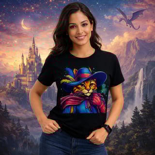 Camiseta Gato de Botas Art Pop