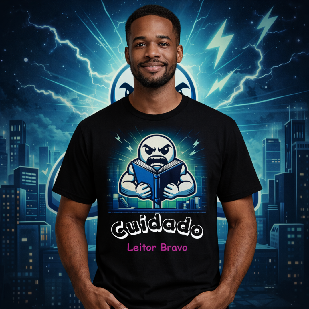 Camiseta  Cuidado Leitor Bravo