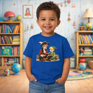 Camiseta Infantil Peter Pan e Capitão Gancho