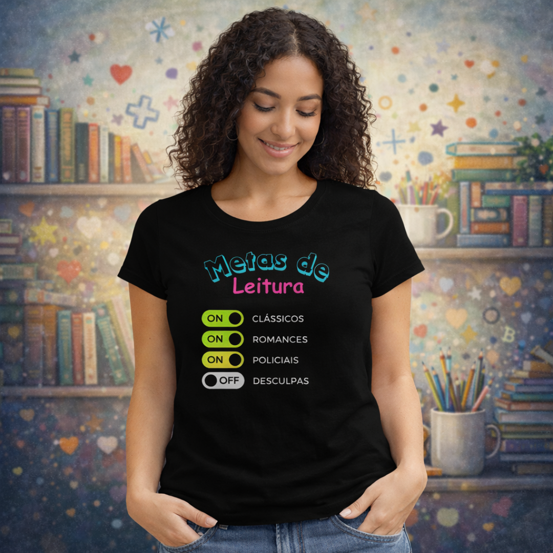 Camiseta Feminina Metas de Leitura