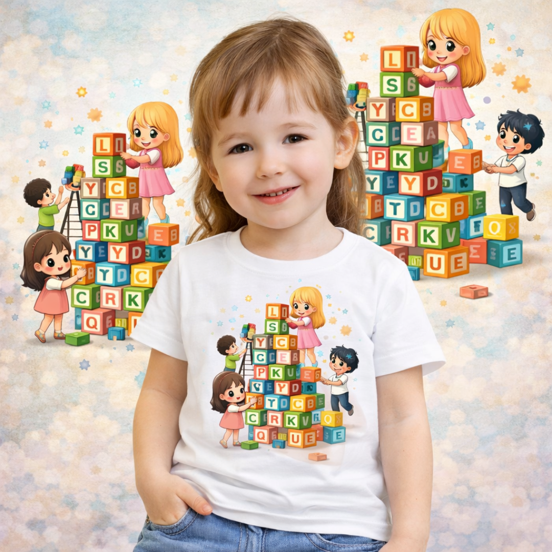 Camiseta Infantil Blocos Literários