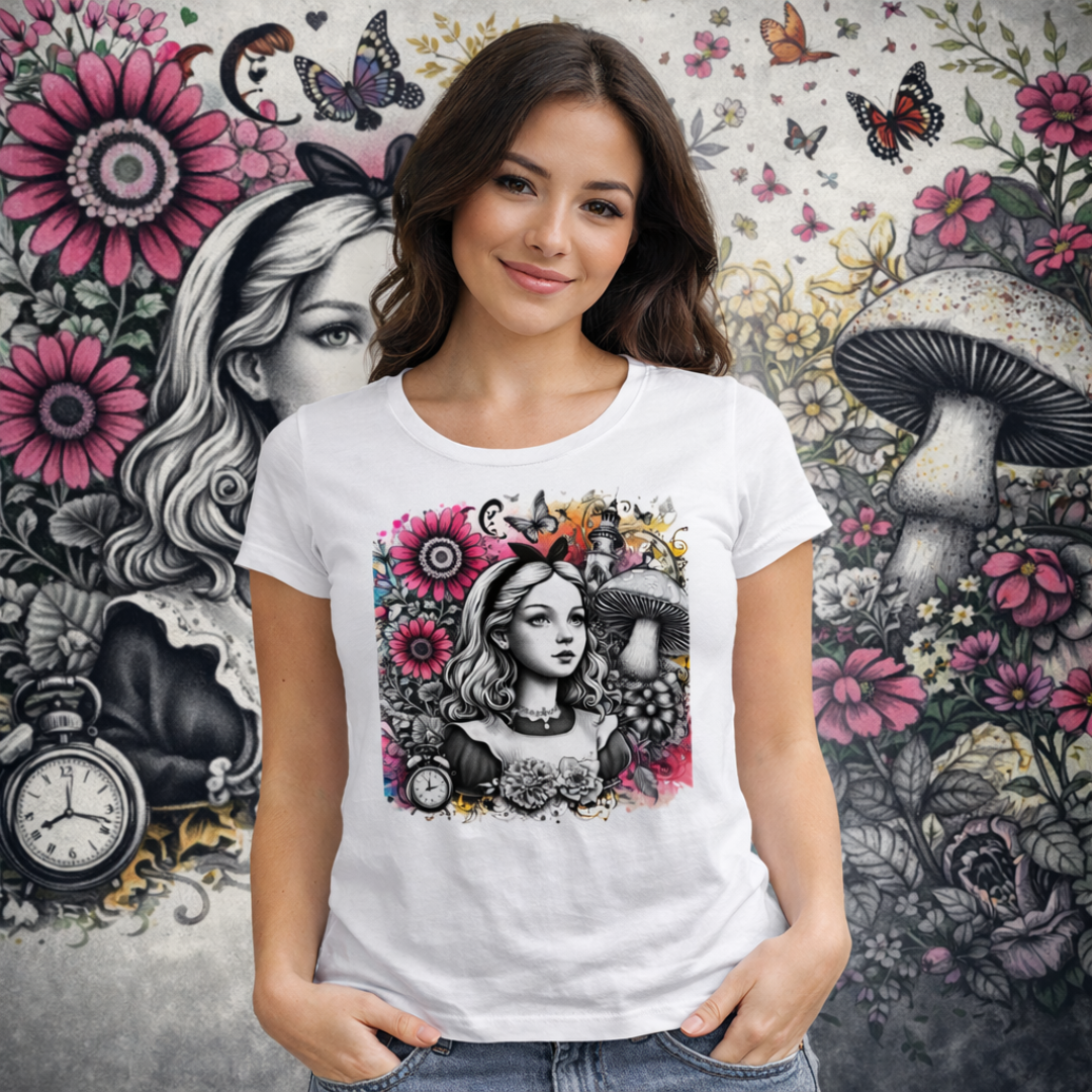 Camiseta Feminina Alice no País das Maravilhas
