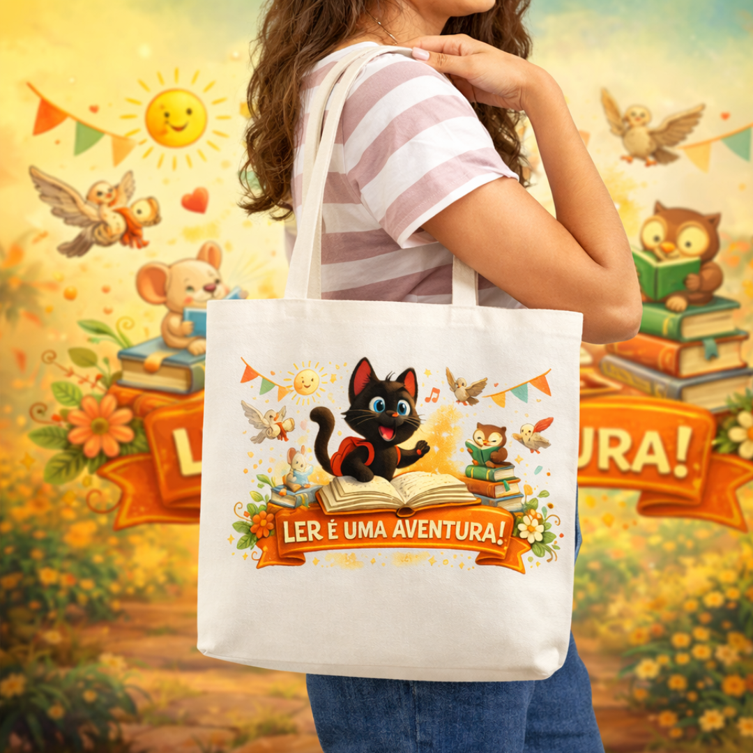 Ecobag Pedro  Ler é Uma Aventura
