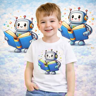Camiseta Infantil Robô Leitor