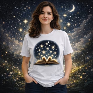 Camiseta  Noite Estrelada da Imaginação