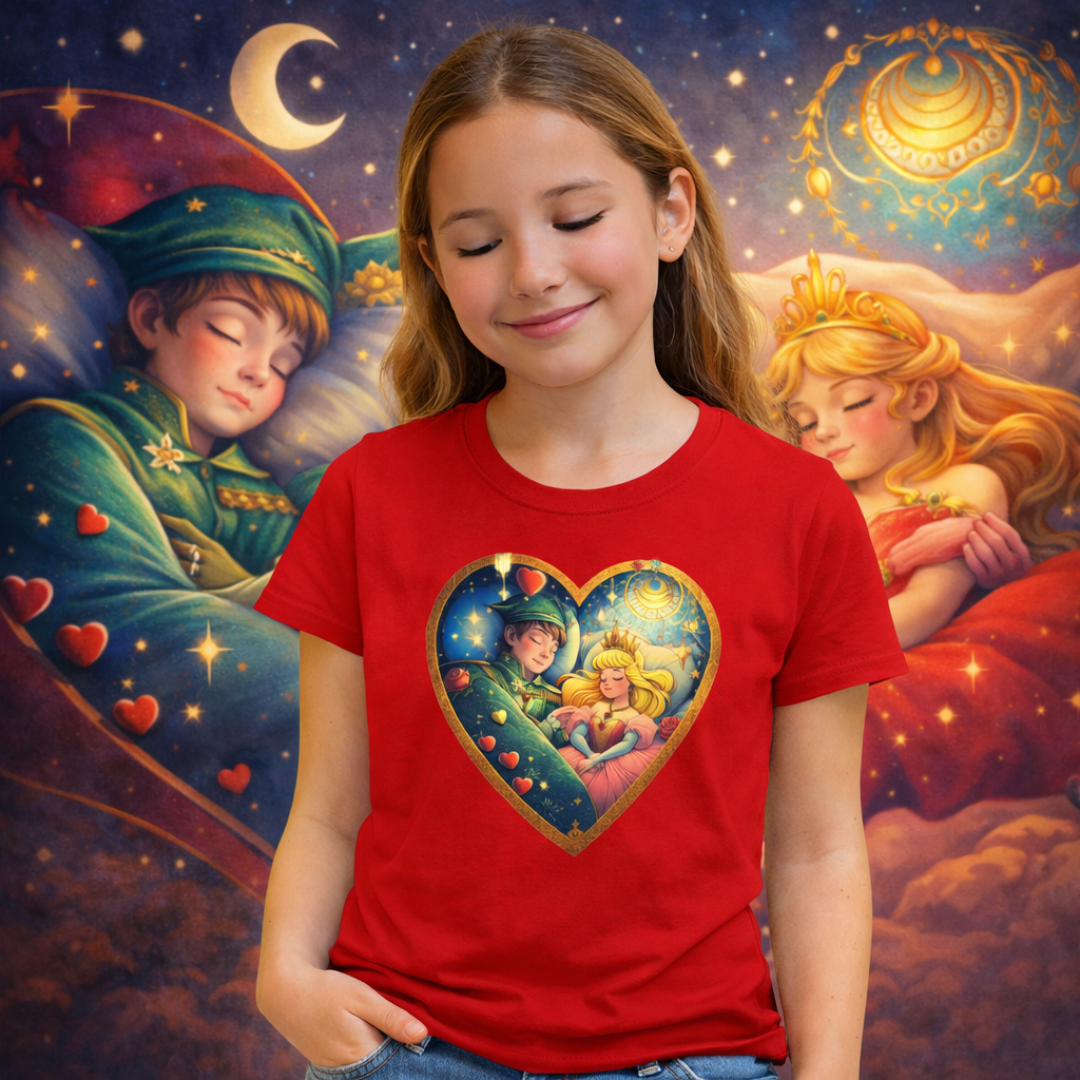 Camiseta Infantil Bela Adormecida e o Príncipe
