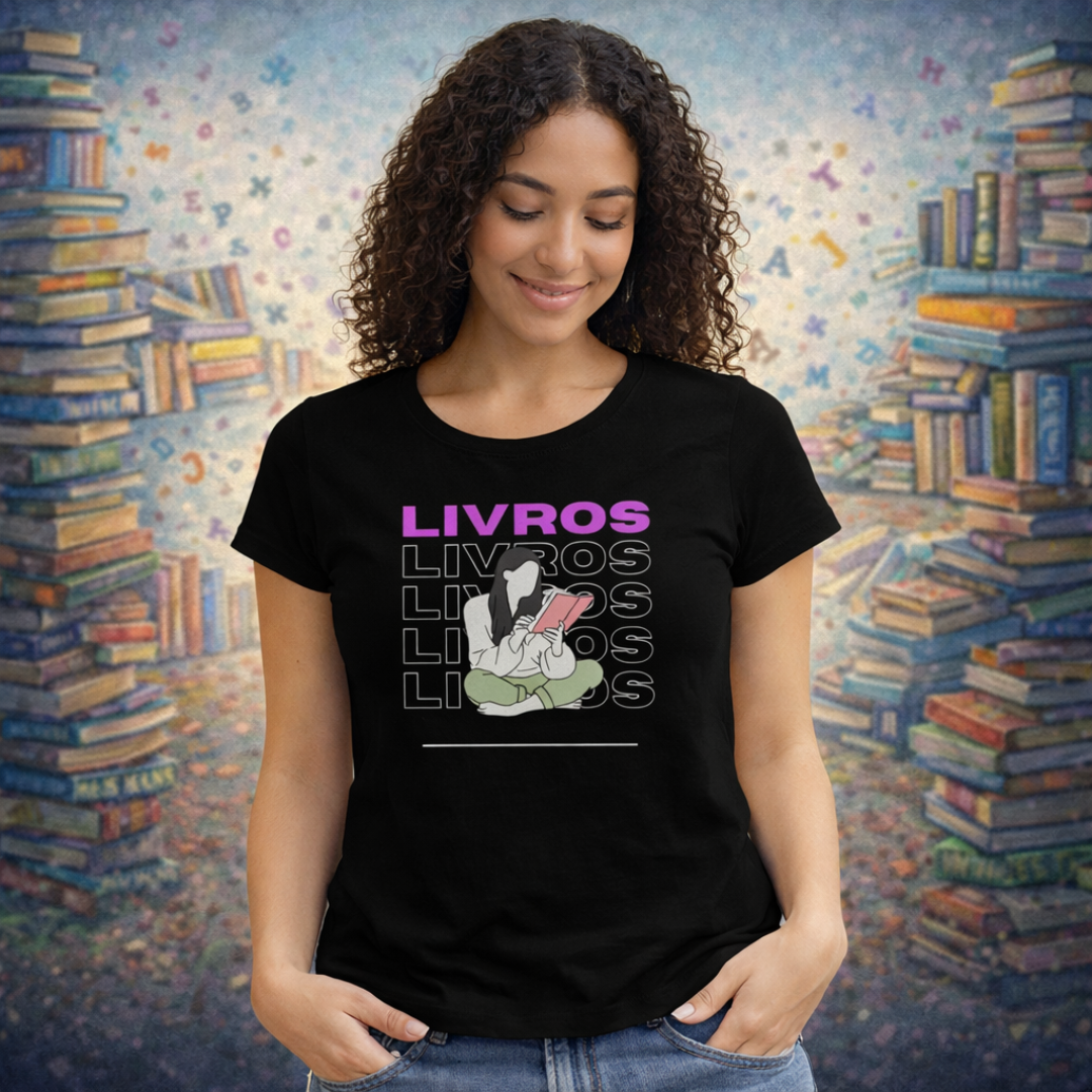 Camiseta Feminina Livros