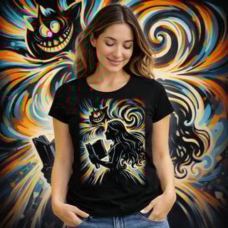 Camiseta Feminina Silhueta Alice no País das Maravilhas