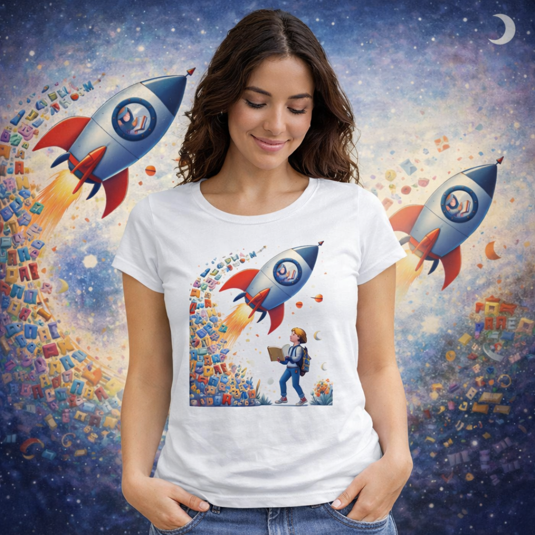 Camiseta Feminina Viagem Literária ao infinito