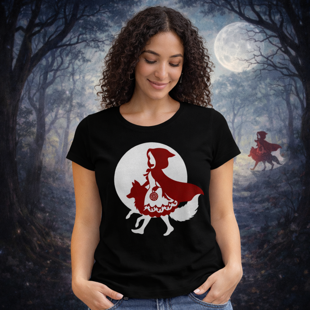 Camiseta Feminina Chapeuzinho Vermelho e o Lobo Mau