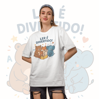 Camiseta Frase Ler é Divertido