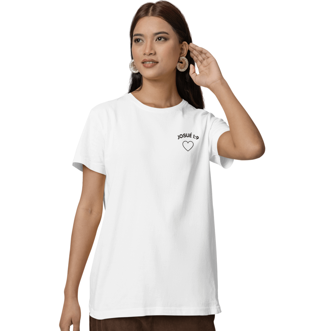 Nome do produto: Camiseta Cristã Baby Long Prime - Josué 1:9 Coração