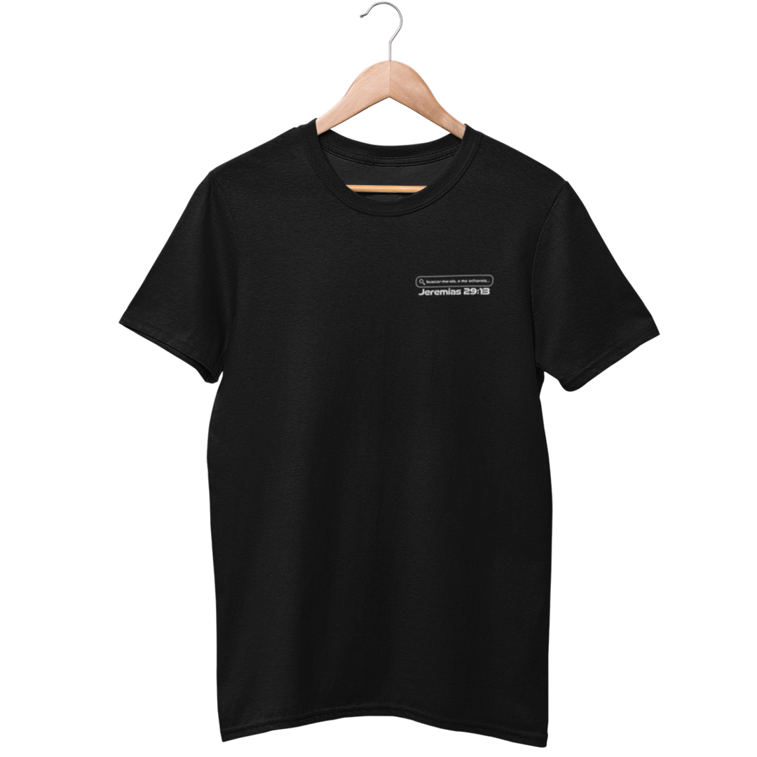 Nome do produto: Camiseta Cristã Prime - Jeremias 29:13 - Estampa Minimalista