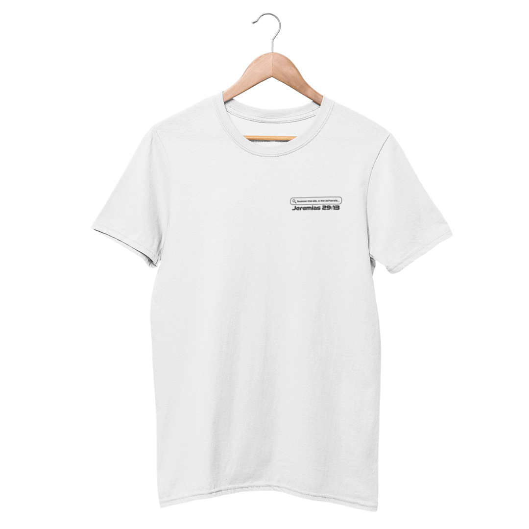 Nome do produto: Camiseta Cristã Prime - Jeremias 29:13 - Estampa Minimalista