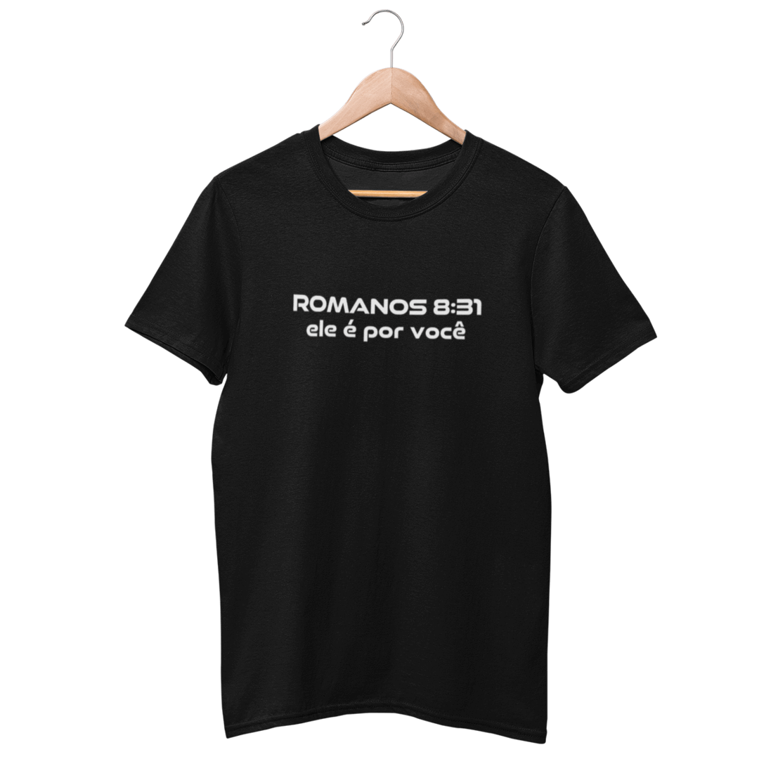 Nome do produto: Camiseta Cristã Prime - Romanos 8:31 - Estampa Grande 