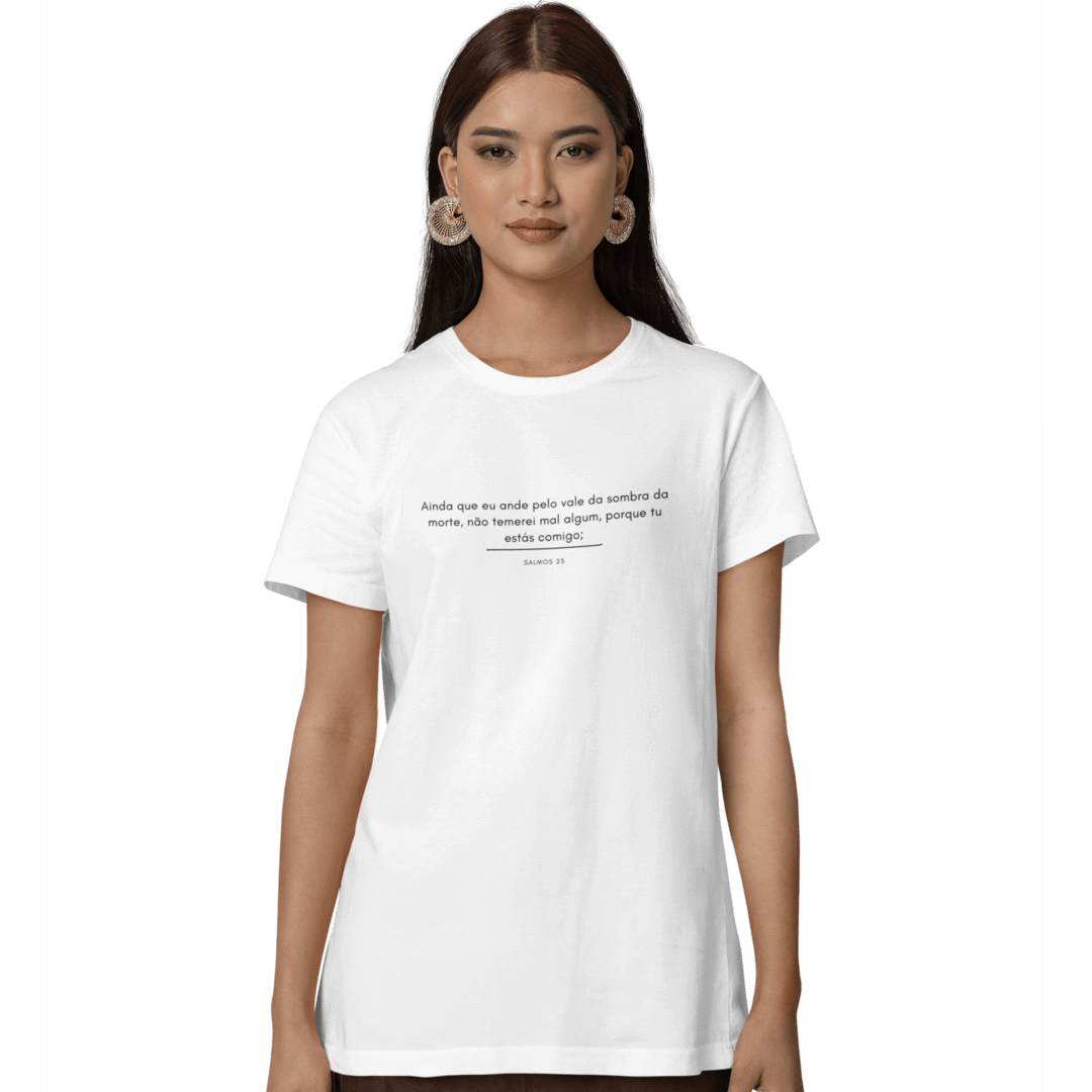 Nome do produto: Camiseta Cristã Baby Long Prime - Salmos 23