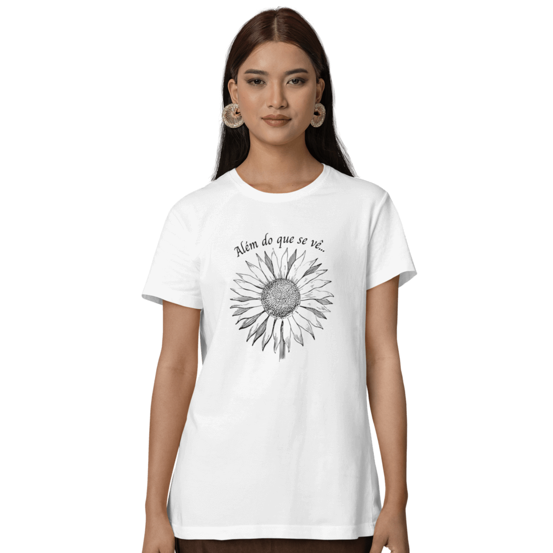 Nome do produto: Camiseta Cristã Baby Long Prime - Além do que se vê