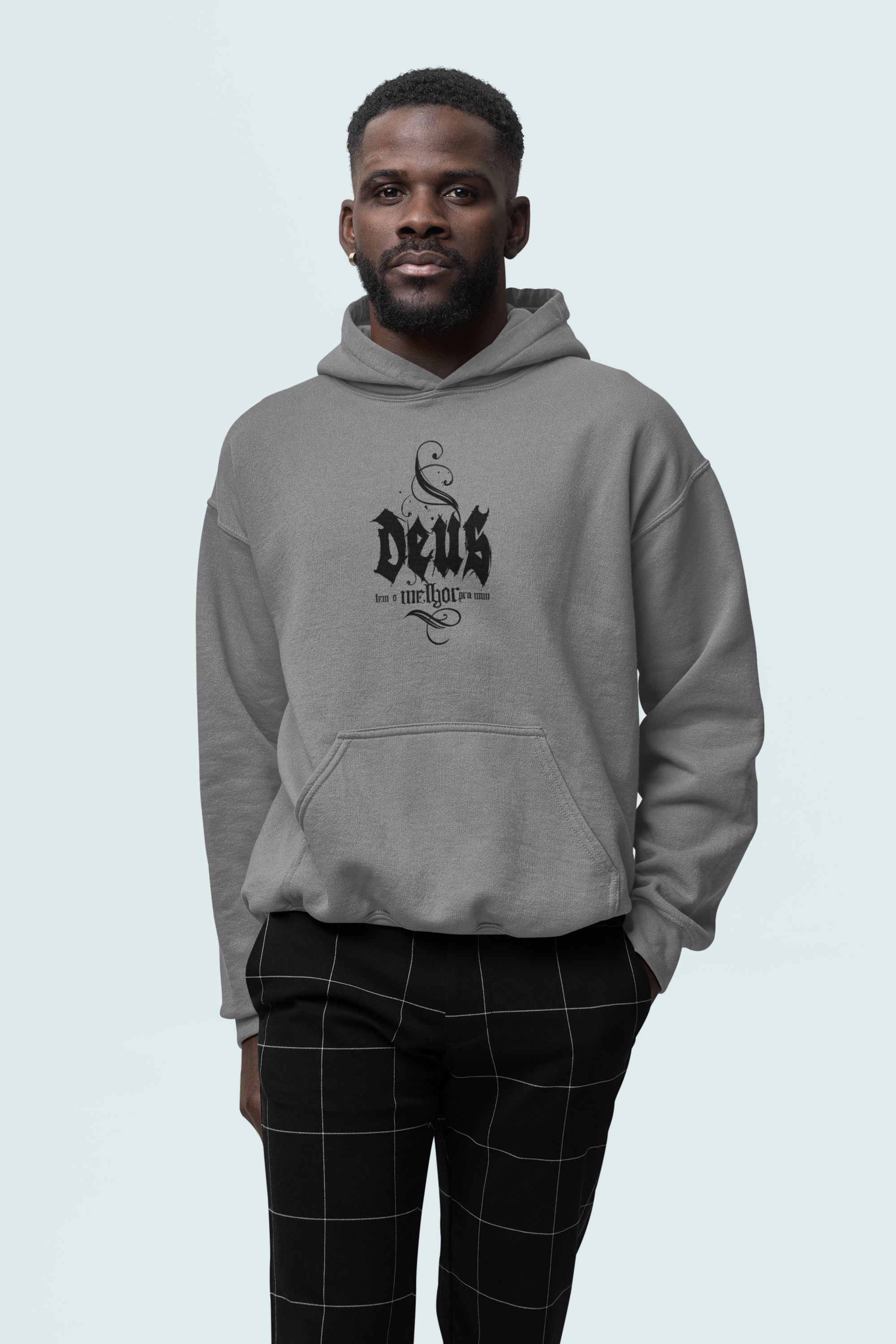 Nome do produto: Moleton Canguru - Deus tem o melhor pra mim