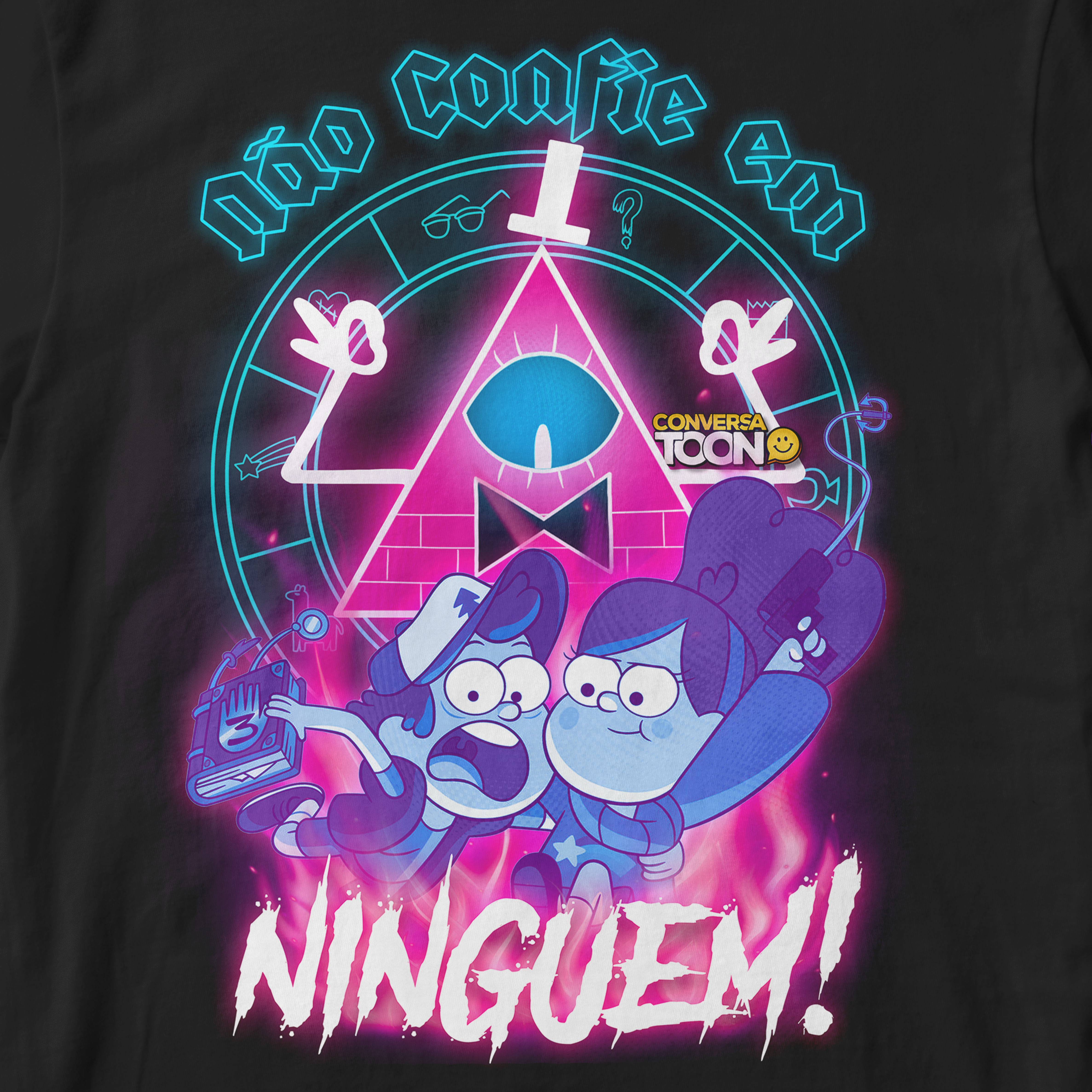 Nome do produto: Camiseta Gravity Falls - Não confie em Ninguém!