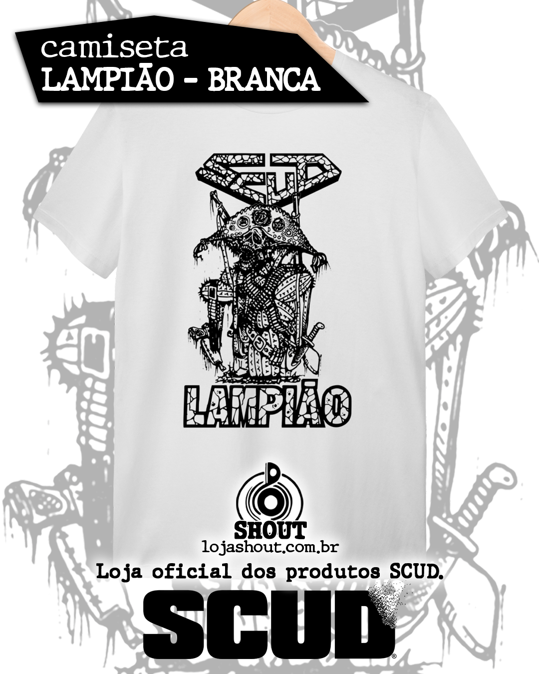 Camiseta SCUD Lampião - branca