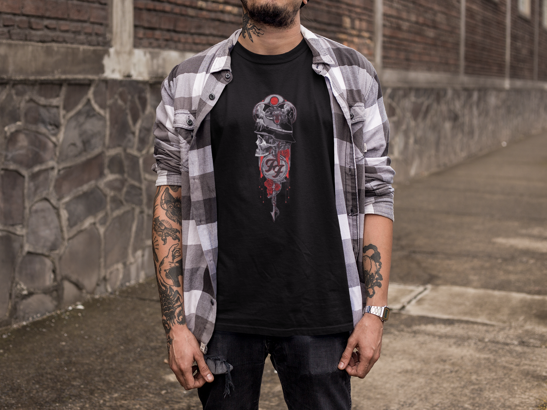 Nome do produto: Camiseta FOO FIGHTERS SKULL