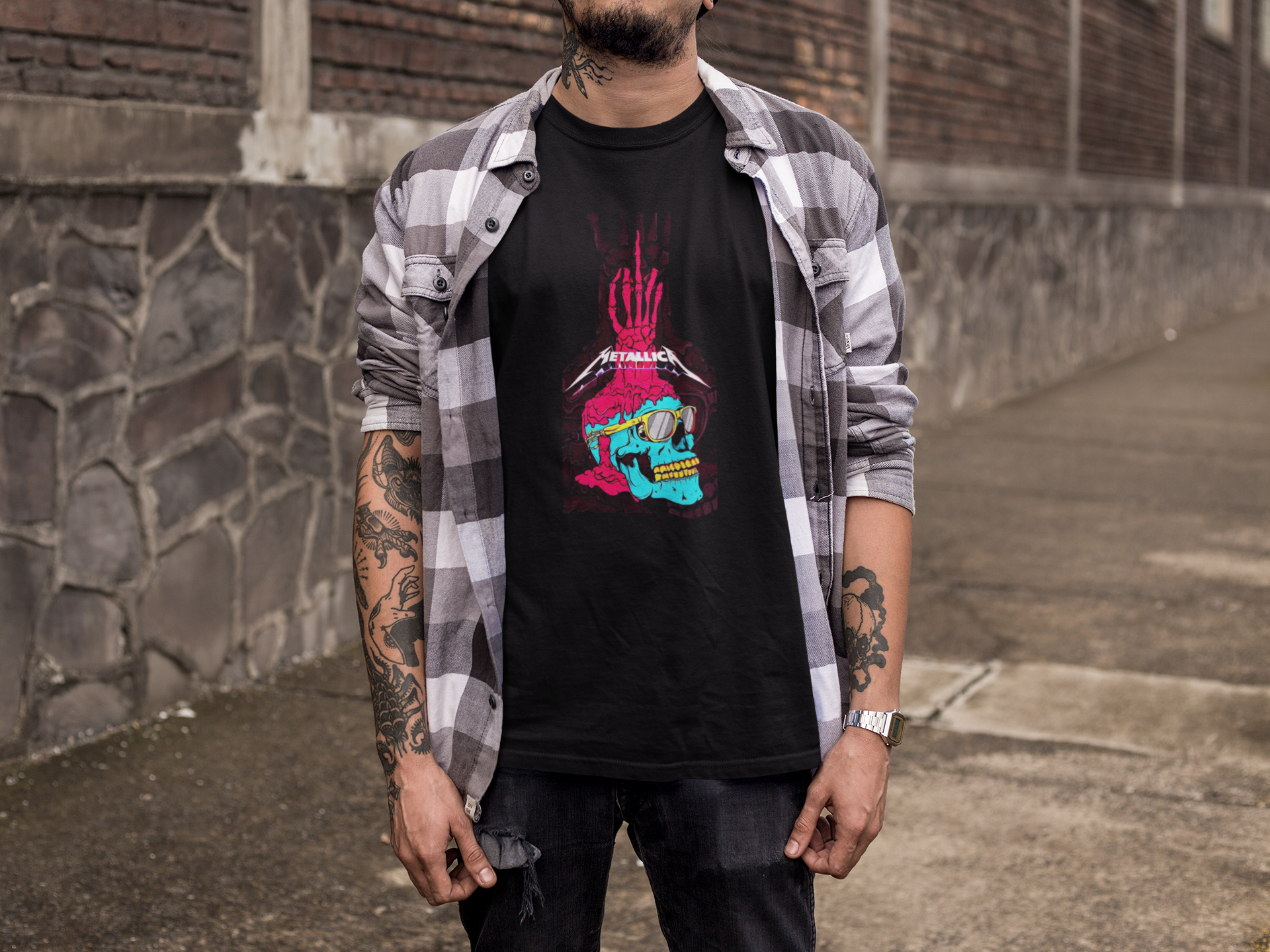 Nome do produto: Camiseta METALLICA HEAD