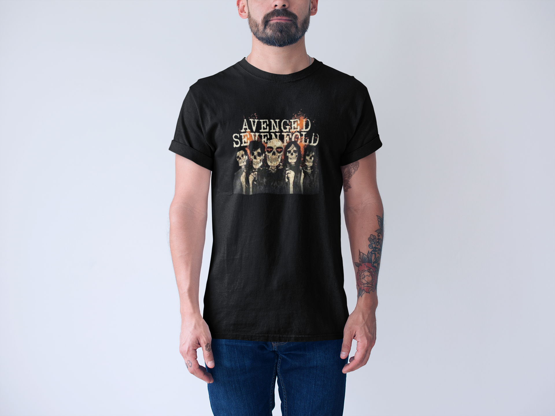 Nome do produto: Camiseta AVENGED SEVENFOLD SKULL