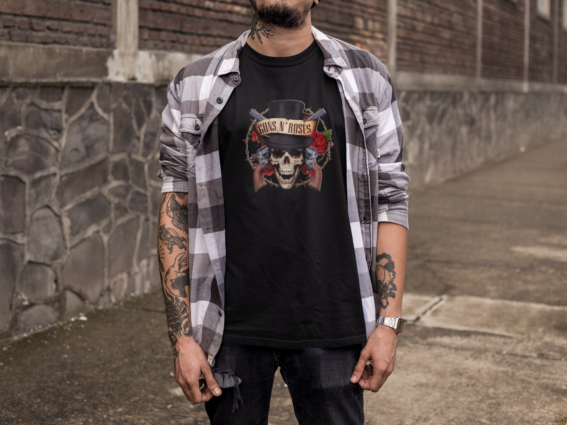 Nome do produto: Camiseta GUNS & ROSES SKULL