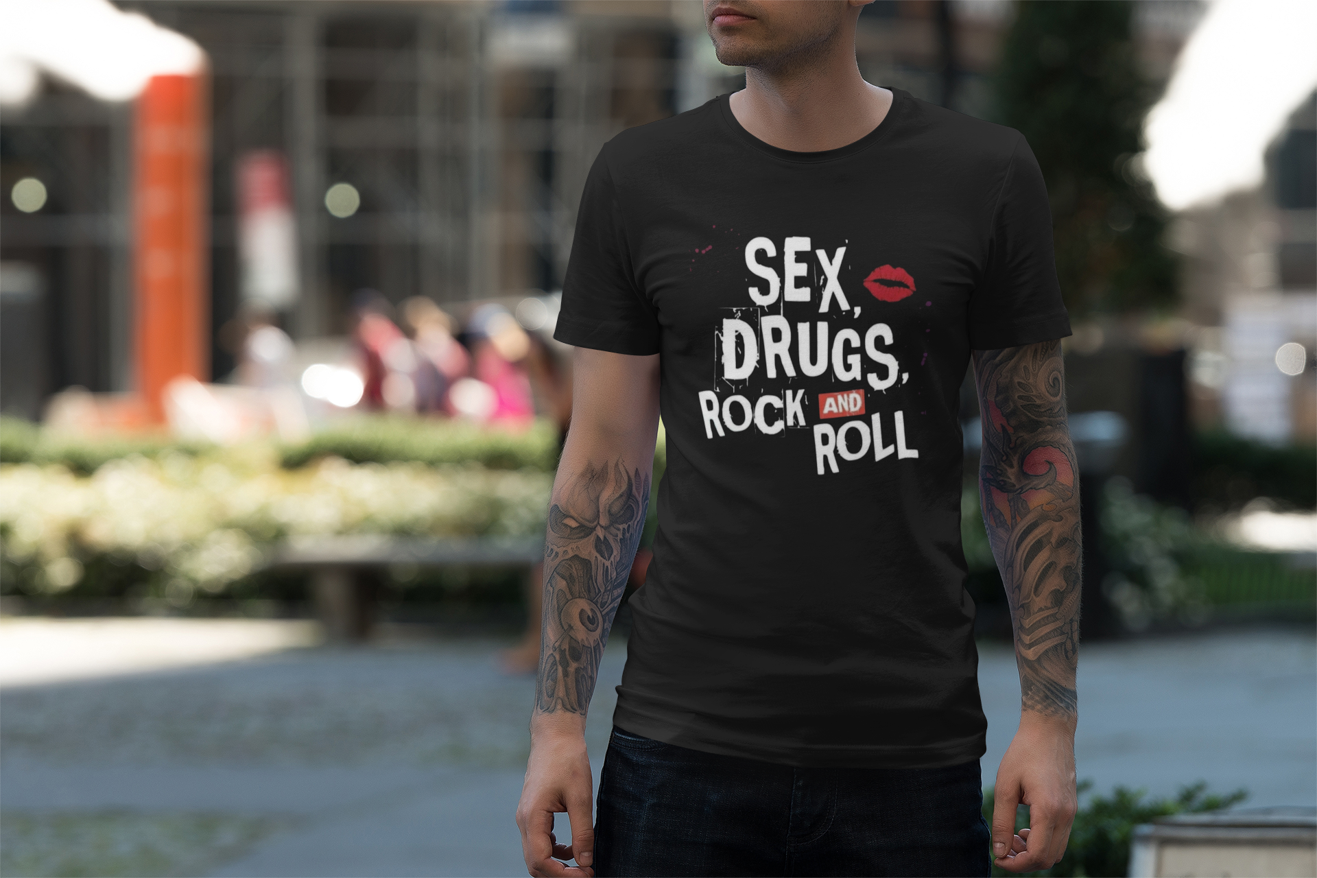 Nome do produto: Camiseta SEX DRUGS AND ROCK N ROLL