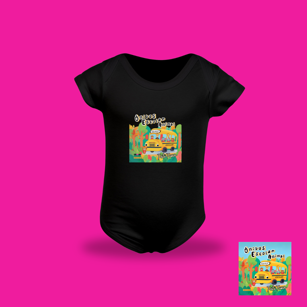 Nome do produto: Body Infantil Ônibus escolar animal