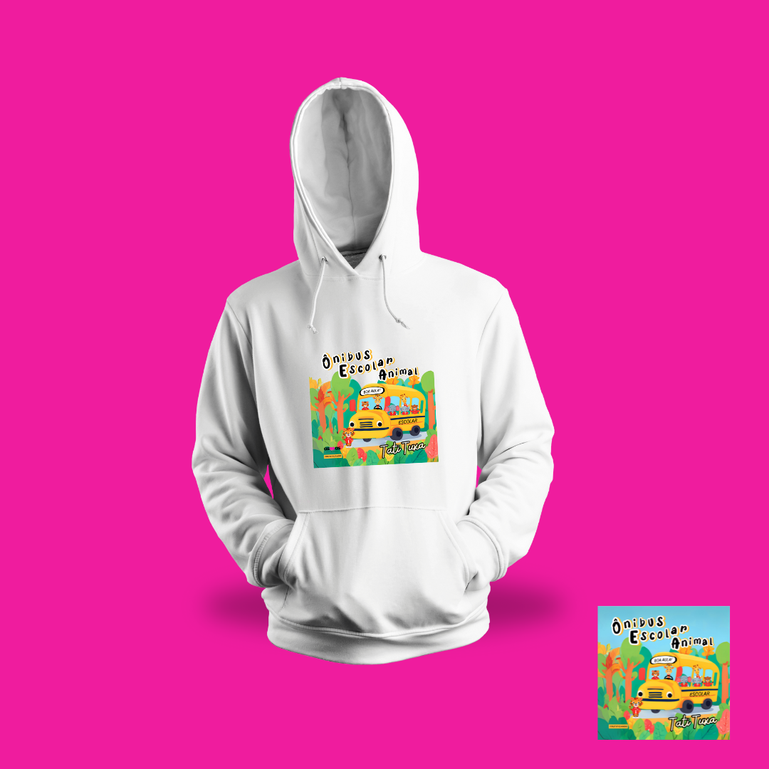 Nome do produto: Moletom canguru Ônibus escolar animal
