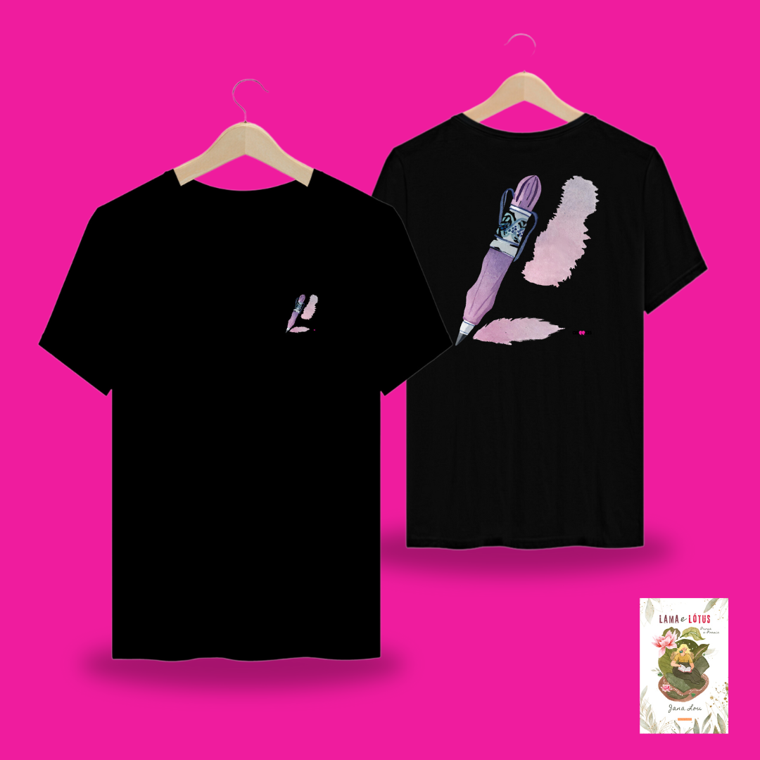 Nome do produto: Camiseta - frente e costas - Caneta (Lama e Lótus)