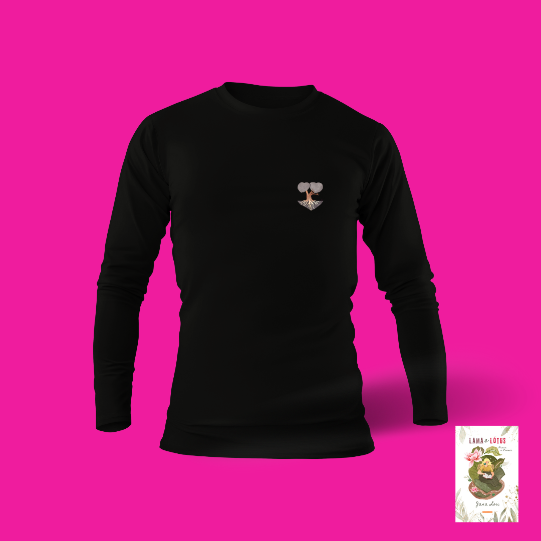Nome do produto: Camisa Manga Longa Dry UV - frente e costas - Árvore do amor (Lama e Lótus)