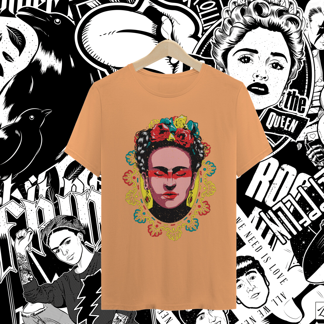 Nome do produto: T-SHIRT FRIDA KAHLO ESTONADA