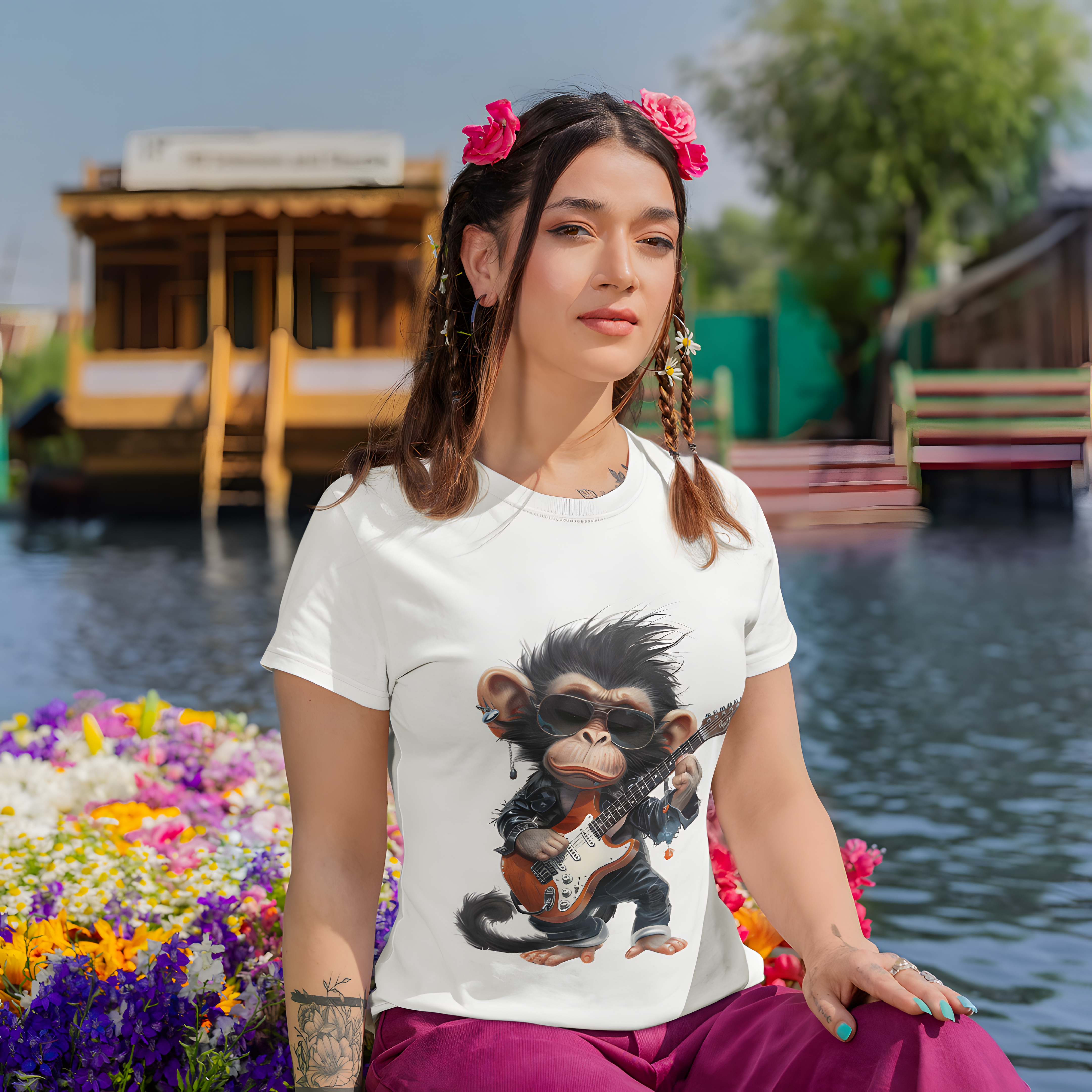 Nome do produto: Camiseta Macaquinho Rockeiro