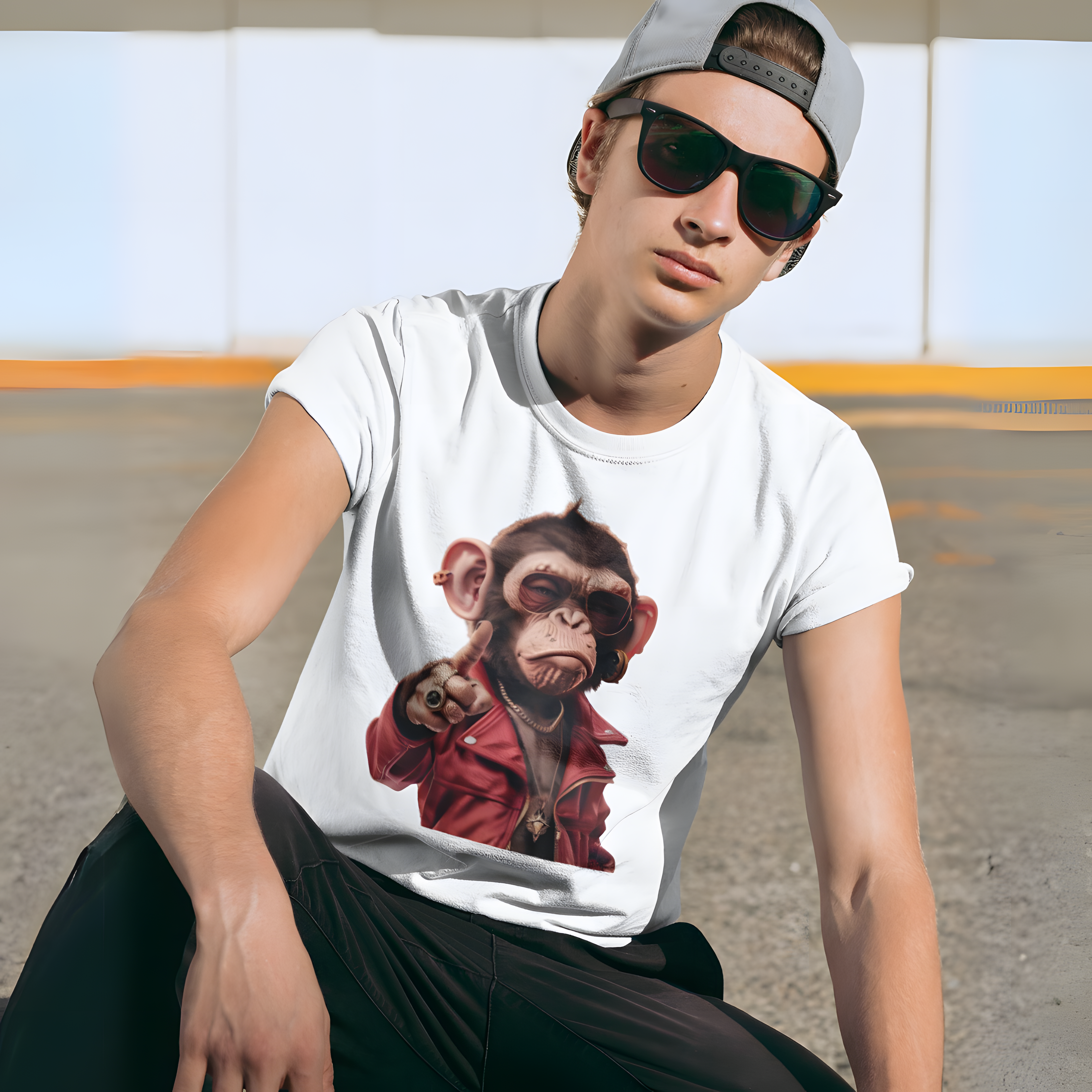 Nome do produto: Camiseta Macaquinho Apontando o Dedo
