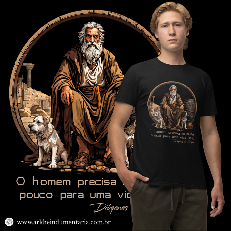 Nome do produto: Diógenes / Frase / Vida Feliz [UNISEX]